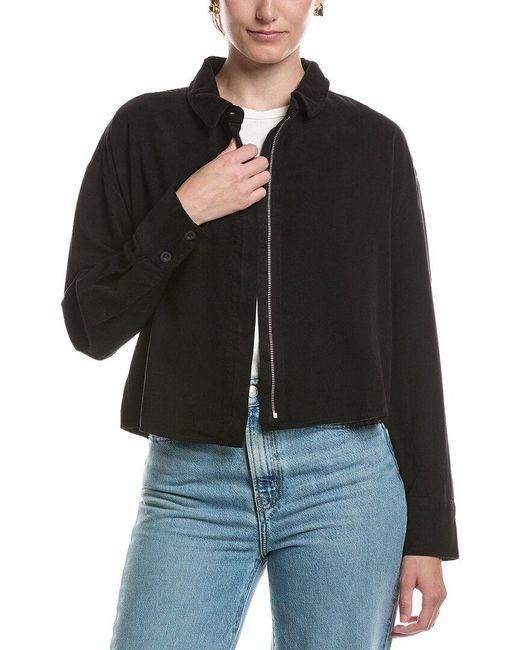 Bella Dahl Black Oversized Cropped Shacket