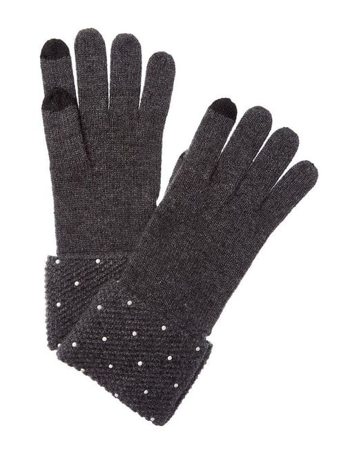 Sofiacashmere Black Sofiacashmere Heat Set Cuffs Cashmere Glove