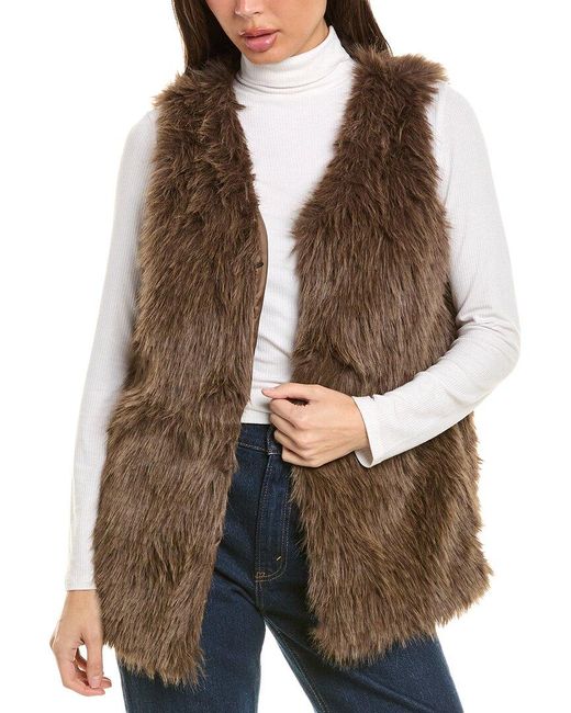 Surell Brown Shaggy Vest