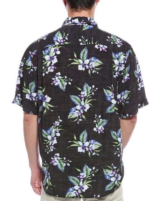 Tommy Bahama Black Veracruz Cay Floating Blooms Shirt for men