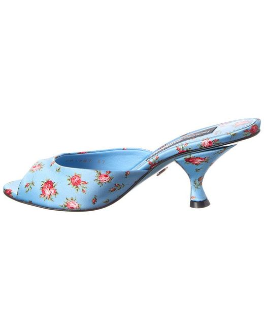 Dolce & Gabbana Blue Keira Satin Sandal
