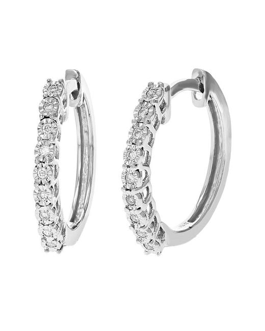 Amairah Metallic 0.08 Ct. Tw. Lab-Grown Diamond Hoops