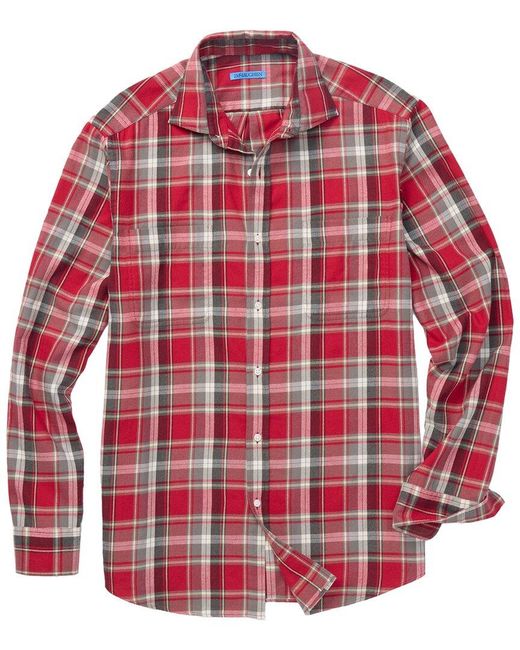 J.McLaughlin Red Dobson Woven Shirt for men
