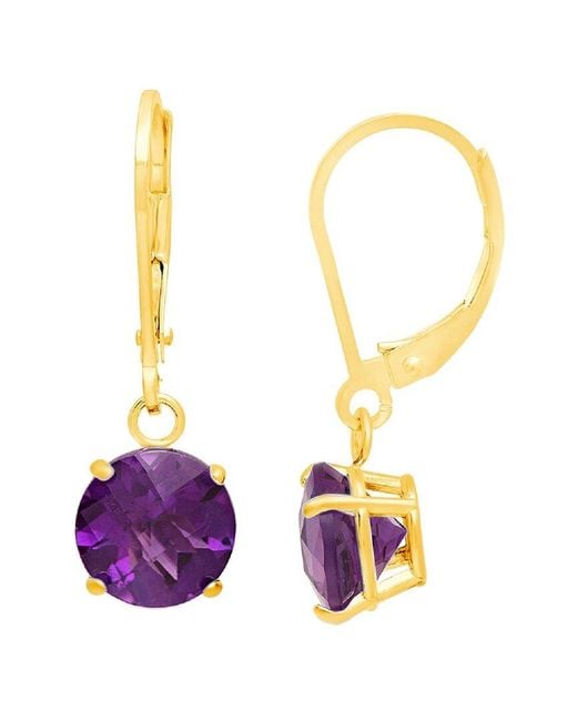 MaxColor Metallic 10k 3.00 Ct. Tw. Amethyst Dangle Earrings