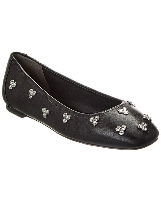 Stuart Weitzman Black Tammy Leather Ballet Flat