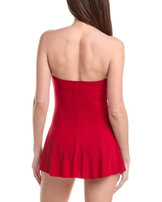 Norma Kamali Strapless Flared Swim Dress