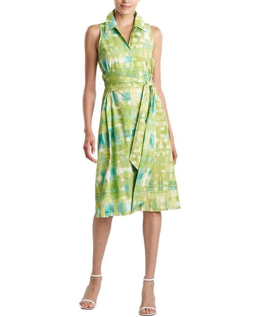 Natori Green Halter Button Down Dress