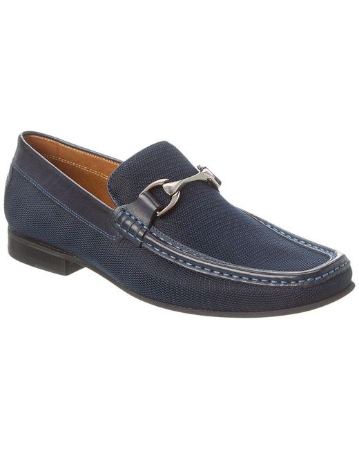Donald J Pliner Blue Dannie Leather-trim Loafer for men