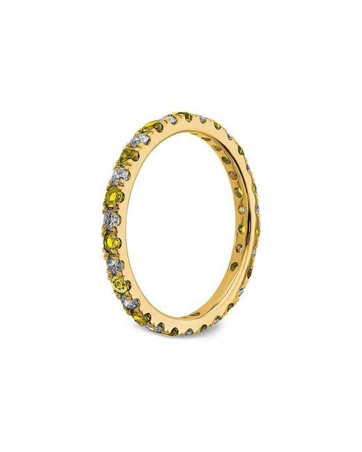 Lab Grown Gemstones Metallic 14K 1.20 Ct. Tw. Lab-Grown Diamond & Lab-Grown Sapphire Eternity Ring