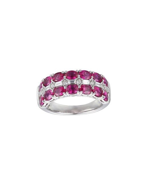 Gregg Ruth Pink 14K 3.13 Ct. Tw. Diamond & Ruby Ring