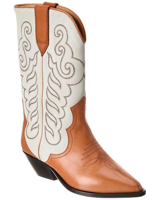 Isabel Marant Brown Duerto Leather & Suede Cowboy Boot