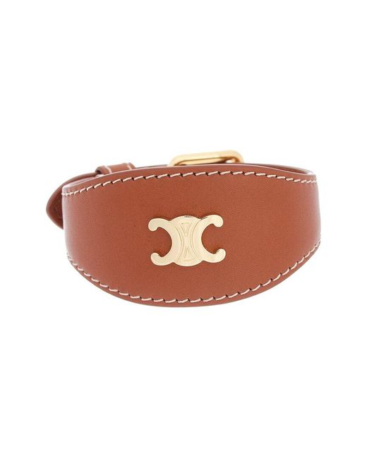 Céline Brown Les Cuirs Leather Bracelet