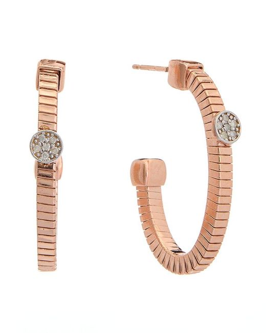 Meshmerise White 18k Gold Over Silver 0.12 Ct. Tw. Diamond Earrings