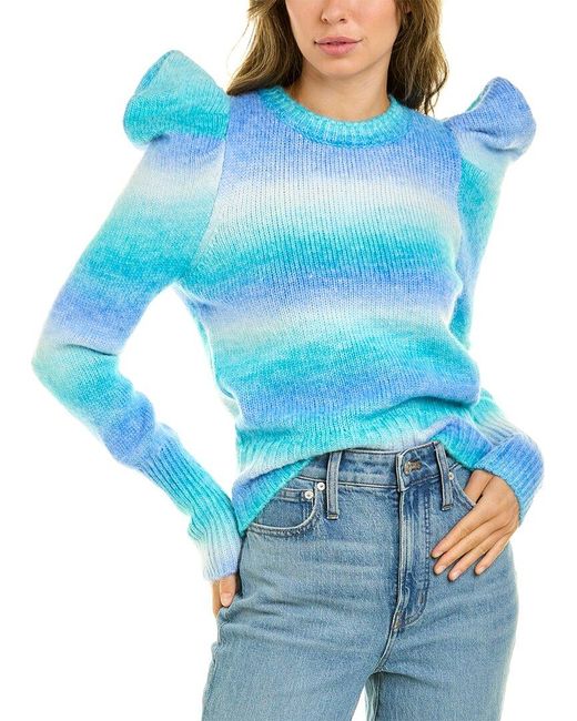 Design History Blue Puff Sleeve Sweater