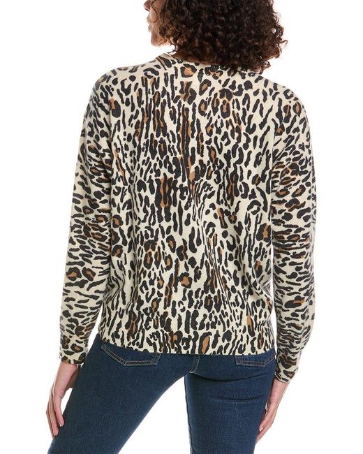 Minnie Rose Black Leopard Oversized Cashmere Sweater