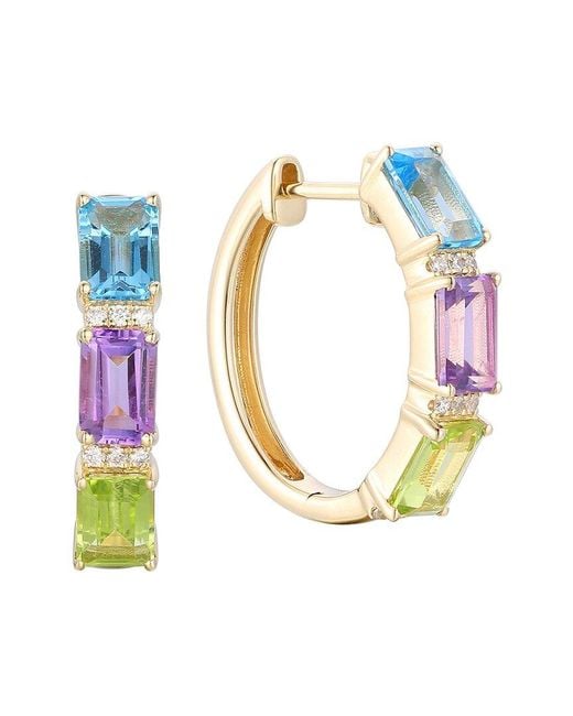Gregg Ruth Multicolor 14K 3.58 Ct. Tw. Diamond & Gemstone Huggie Earring