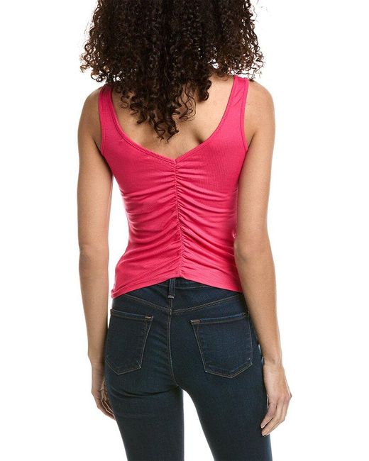 Project Social T Red Carilano Ruched Rib Tank