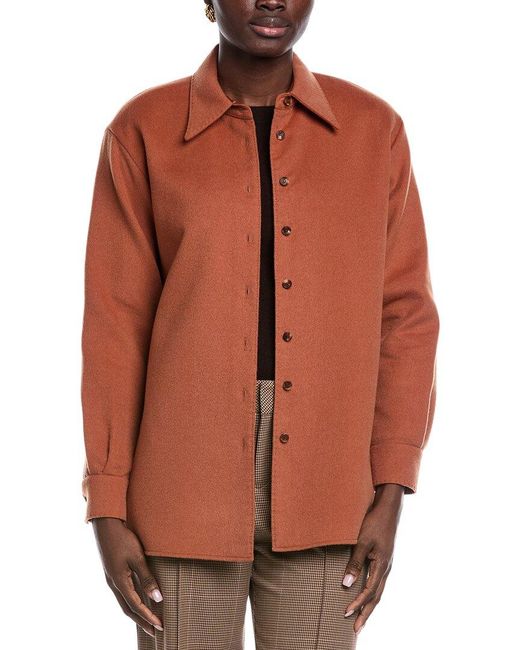 Lafayette 148 New York Reversible Wool Shacket in Brown | Lyst UK
