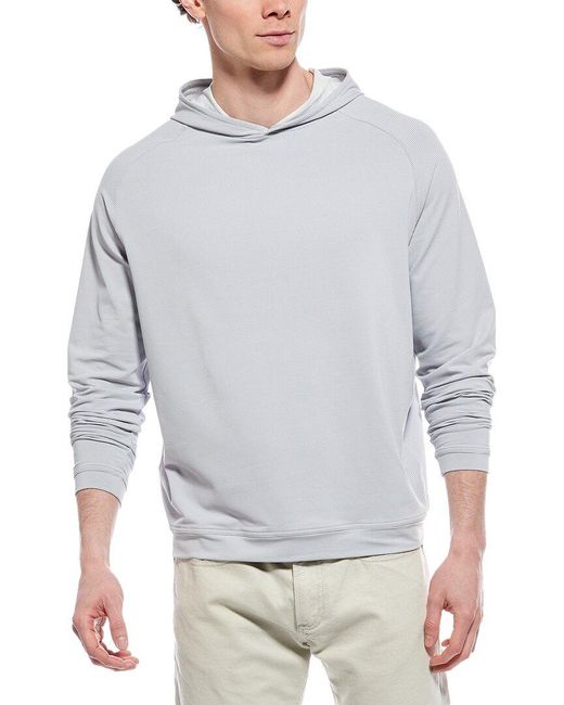 Peter Millar Gray Pine Sugar Stripe Performance Hoodie for men