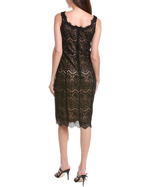 Rene Ruiz Black Lace Paneled Cocktail Dress