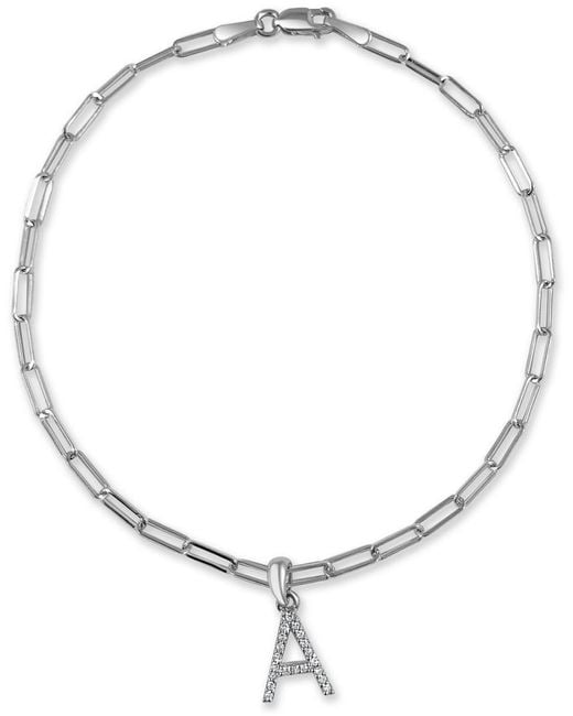 Sabrina Designs Metallic 14k 0.08 Ct. Tw. Diamond Initial Bracelet (a-z)