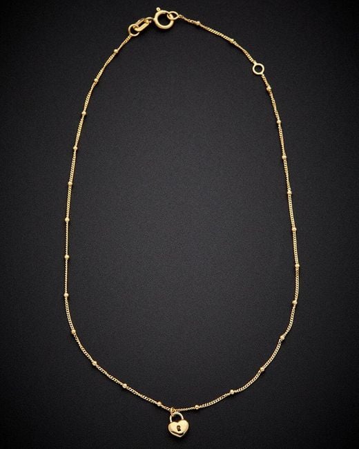 Italian Gold Black 14K Bead Station Anklet