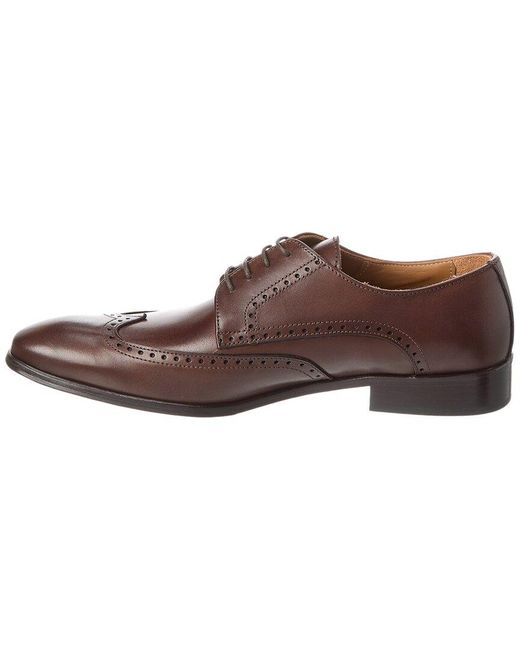Alfonsi Milano Brown Leather Derby for men