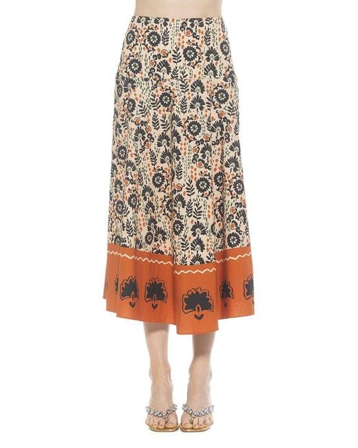 Alexia Admor White Hadley Midi Skirt