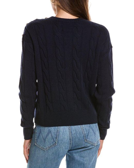 Rowing Blazers Black Cable Knit Wool & Cashmere-Blend Sweater