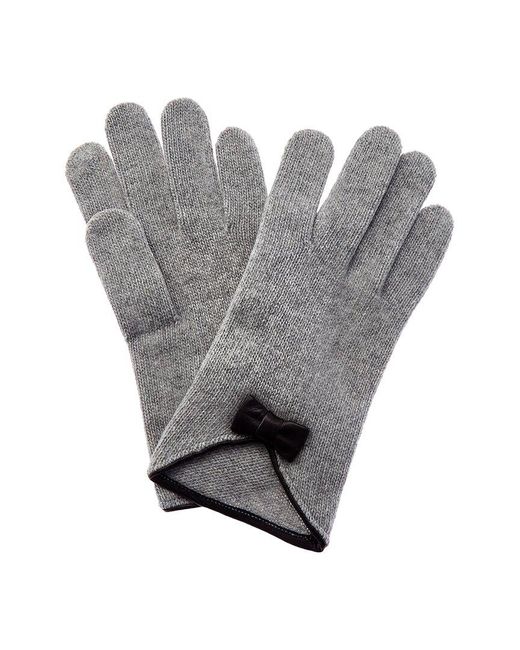 Portolano Leather Bow Cashmere Tech Gloves in Grey Lyst UK
