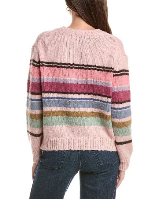 Michael Stars Red Aura Striped Wool-Blend Pullover