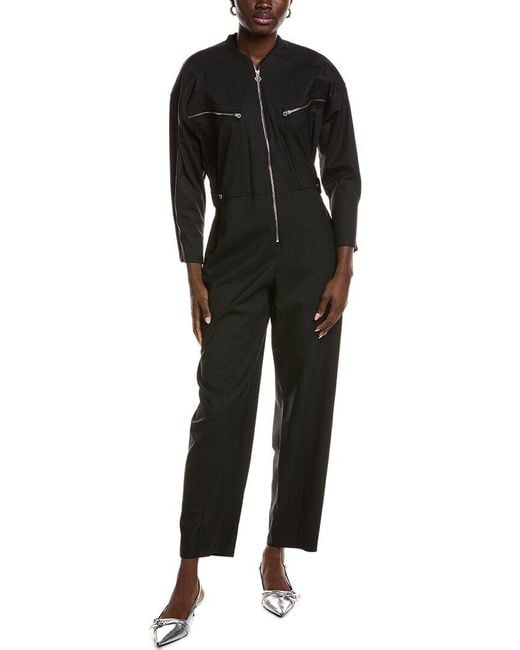 Maje Black Peter Pan Collar Jumpsuit