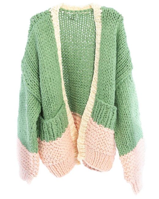 Saachi Green Knit Oversized Jacket