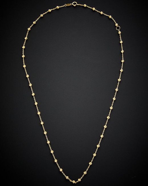 Italian Gold Black 14k Bead Station Necklace