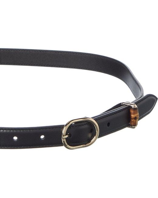 Gucci White Oval Leather Buckle Belt
