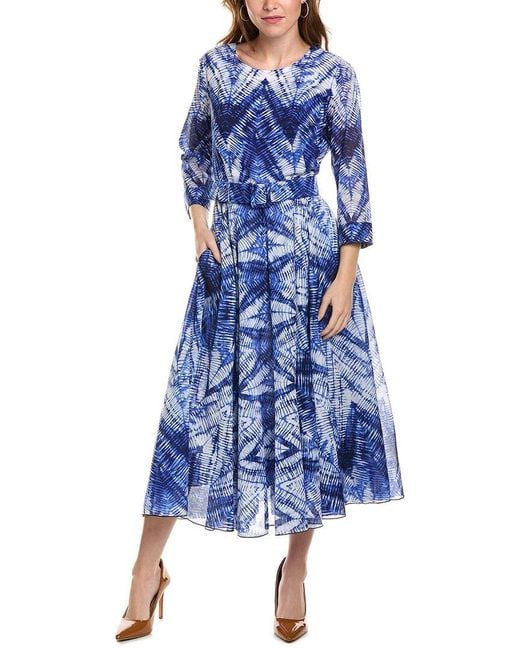 Samantha Sung Blue Aster Shirtdress