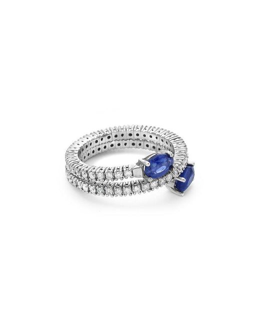 Forever Creations USA Inc. Blue Forever Creations 14k 2.40 Ct. Tw. Diamond & Sapphire Flexible Wrap Ring