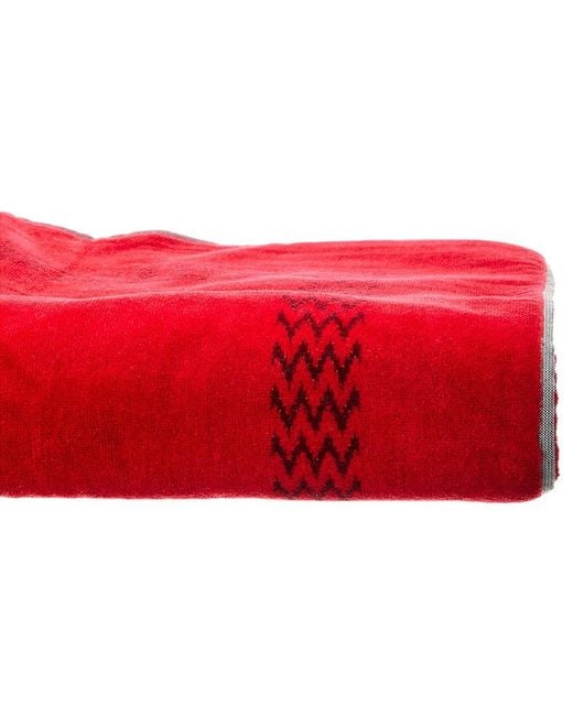 Lanvin Red Jacquard Cotton Bath Towel