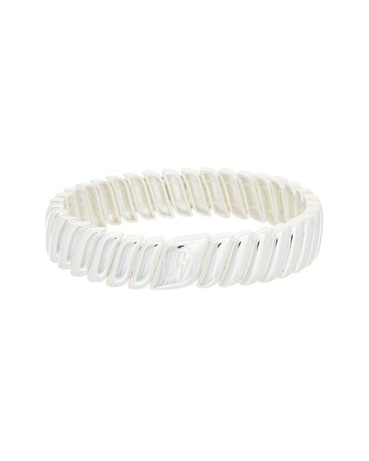 Electric Picks White Plated Drift Stretch Bracelet