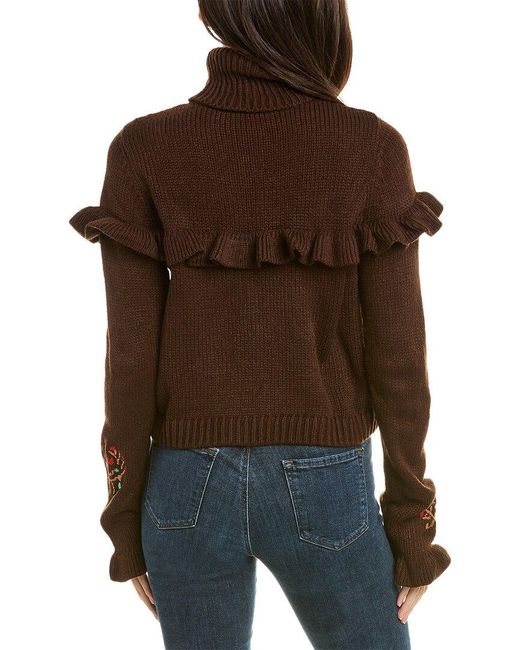 To My Lovers Brown Embroidered Sweater