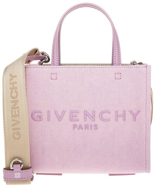 Givenchy Pink G-tote Mini Leather-trim Tote