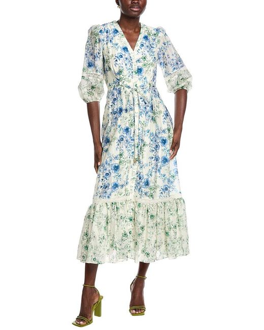 Taylor Blue Printed Maxi Dress