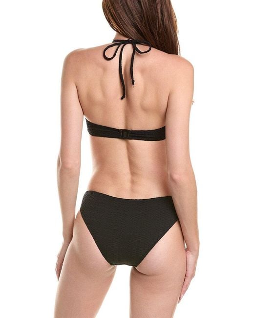 Lisa Marie Fernandez Black Scallop Halter One-Piece