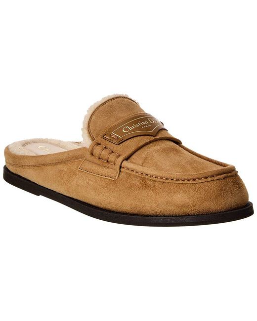 Dior Brown Boy Suede & Shearling Mule