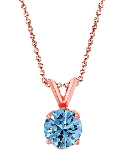 Amairah White 14K Rose 2.00 Ct. Tw. Lab-Grown Diamond Solitaire Pendant Necklace