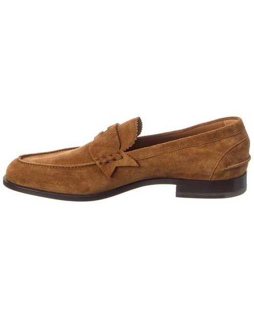Christian Louboutin Brown Suede Penny Loafer for men