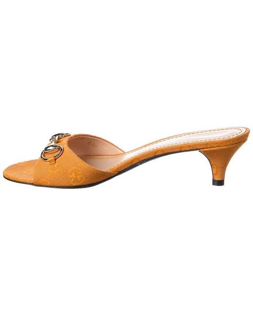 Gucci Orange Gg Canvas Sandal