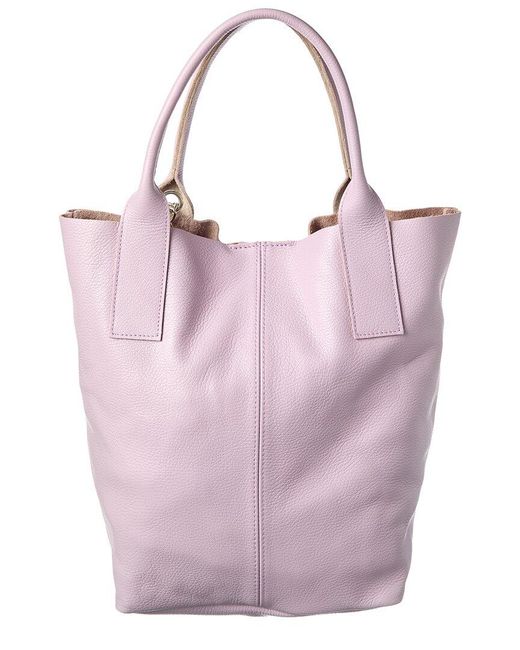 Italian Leather Pink Tote