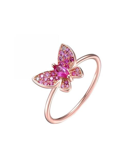 Rachel Glauber Pink 18k Rose Gold Vermeil Ring