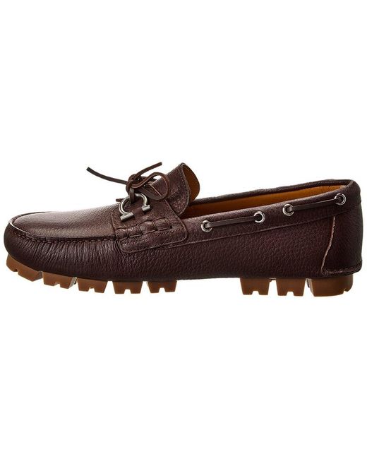 Ferragamo Brown Giosue Leather Loafer for men